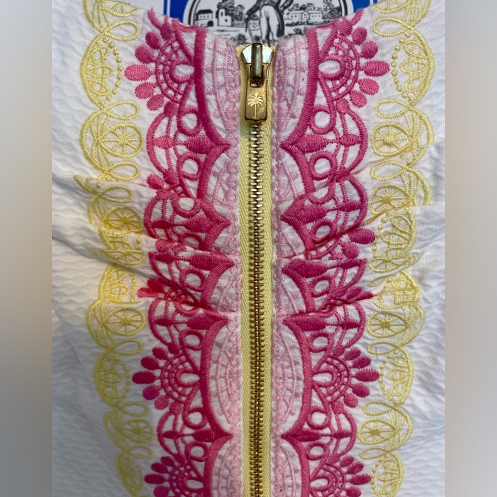 Lilly Pulitzer White Strapless Dress with Gold Zipper - Picture 7 of 13